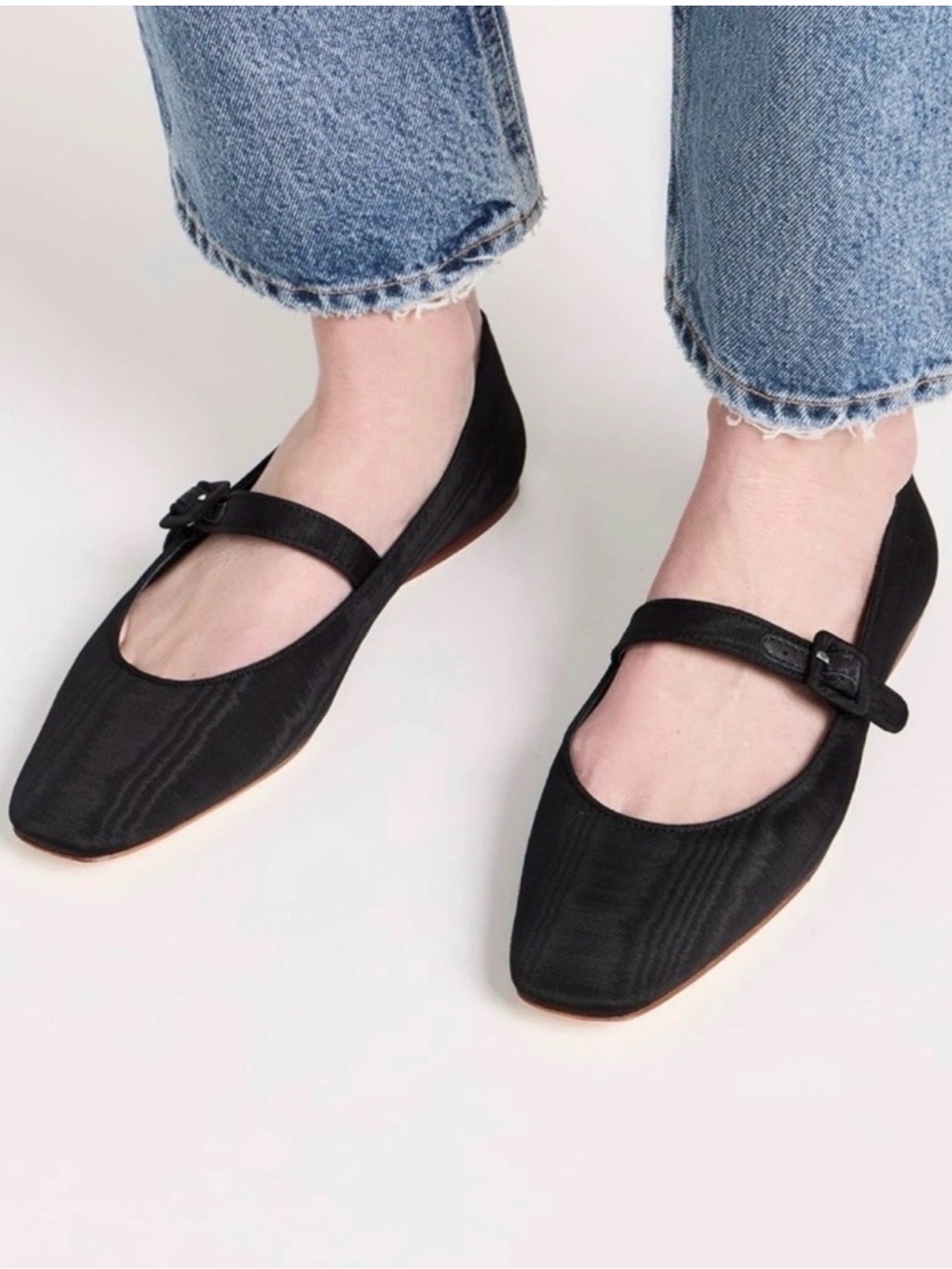 Loeffler Randall Ginger Mary Jane Flats in Black Silk